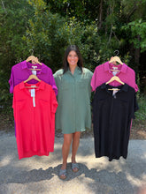 Load image into Gallery viewer, SY6353 Drop Shoulder Button Up Woven Shirt Dress