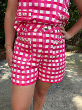 Load image into Gallery viewer, Plaid Sleeveless Short set with horsebit detail