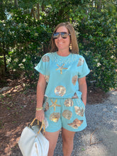 Load image into Gallery viewer, Sequin Seashells and Pearls Short Set