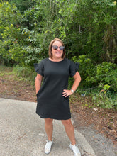 Load image into Gallery viewer, SY7072 Ruffle Sleeve Quilted Knit Dress