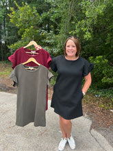 Load image into Gallery viewer, SY7072 Ruffle Sleeve Quilted Knit Dress