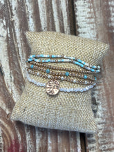 Load image into Gallery viewer, Seed Bead Bracelet Set with Cross Charm