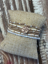 Load image into Gallery viewer, Seed Bead Bracelet Set with Cross Charm