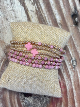 Load image into Gallery viewer, Set of 5 Crystal and Cross Bracelet Stack