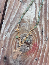 Load image into Gallery viewer, Jade Beaded Necklace with Charm