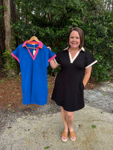 Load image into Gallery viewer, Drop shoulder solid casual dress with contrast accent.