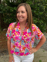 Load image into Gallery viewer, Adrienne- Summer Sonata Button Up Top