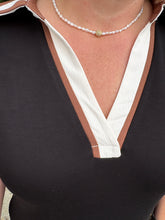 Load image into Gallery viewer, Drop shoulder solid casual dress with contrast accent.