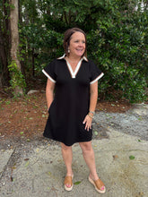 Load image into Gallery viewer, Drop shoulder solid casual dress with contrast accent.