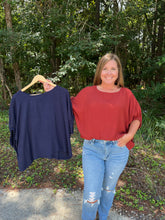 Load image into Gallery viewer, TK9526 Elastic Sleeve Dolman Blouse