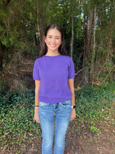 Load image into Gallery viewer, SK11420 MESH BOW SHORT SLEEVE SWEATER TOP