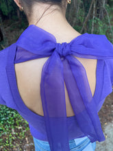 Load image into Gallery viewer, SK11420 MESH BOW SHORT SLEEVE SWEATER TOP