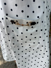 Load image into Gallery viewer, Polka Dot Collared Sleeveless Denim Mini Dress with Buckle Accents