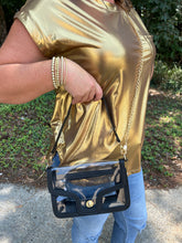 Load image into Gallery viewer, Clear/Black Envelope Shoulder Bag