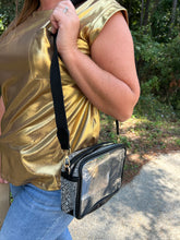 Load image into Gallery viewer, Game Day Rhinestone Rectangle Clear Bag