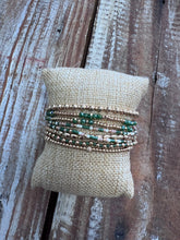 Load image into Gallery viewer, Set of 8 Seed Bead &amp; Crystal Stretch Bracelet
