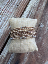 Load image into Gallery viewer, Set of 8 Seed Bead &amp; Crystal Stretch Bracelet