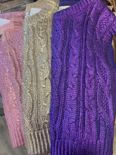 Load image into Gallery viewer, SY6284 Sleeveless Cable Knit Metallic Crop Sweater