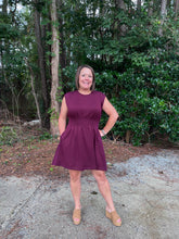 Load image into Gallery viewer, Cap Sleeve Mini Dress With Pintuck Detail