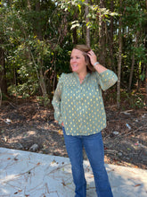 Load image into Gallery viewer, SY5123-Gold Dot Chiffon Button Down Top