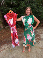 Load image into Gallery viewer, Floral Cowl Neck Sleeveless Midi Dress
