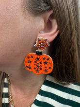 Load image into Gallery viewer, Halloween Star and Pumpkin Earrings