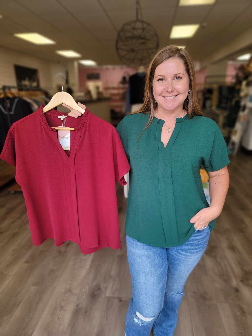 H10735 Solid Short Dolman Sleeves Top