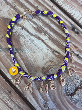 Load image into Gallery viewer, Game Day Charm Braided Fabric Necklace