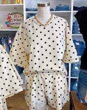 Load image into Gallery viewer, Oversized Knit Polka Dot Top and Shorts Set