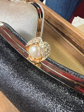 Load image into Gallery viewer, Velvet Evening Bag with Pearl Rhinestone detail