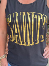 Load image into Gallery viewer, Black/Gold Metallic Saints Tank