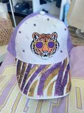 Load image into Gallery viewer, Sequin/Embroidered Tiger Stripe Pearl Trucker Hat