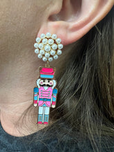Load image into Gallery viewer, Pearl Post Nutcracker Earrings