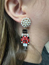 Load image into Gallery viewer, Pearl Post Nutcracker Earrings