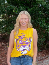 Load image into Gallery viewer, Sequin LSU Vintage Tiger Tank