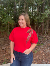 Load image into Gallery viewer, Christmas Sequin Plaid Bow Sweater