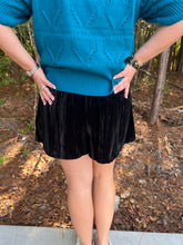 Load image into Gallery viewer, Crushed Velvet Pearl Embellished Skort