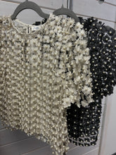 Load image into Gallery viewer, Lurex Crochet Lace Pearl Beaded Top
