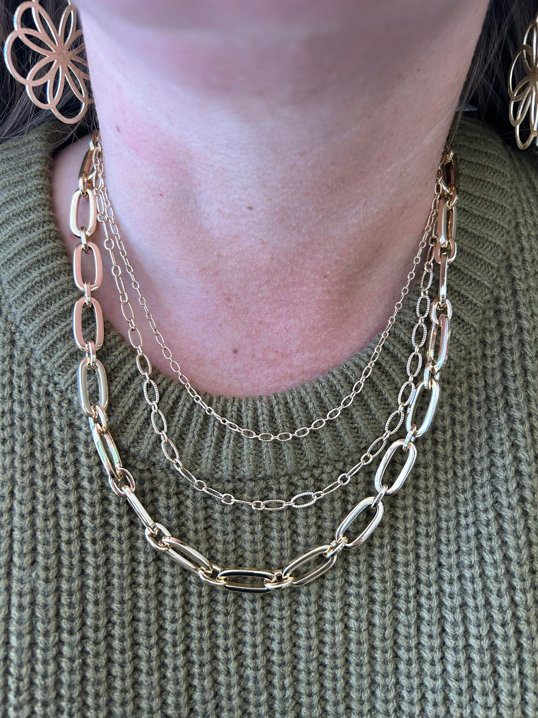 Water Resistant Triple Layered Necklace