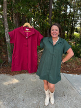 Load image into Gallery viewer, Short sleeve mini dress with hidden button placket