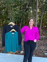 Load image into Gallery viewer, Long Smocked Sleeve Front Pleats Top