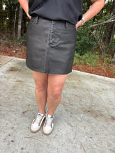 Load image into Gallery viewer, Stone Washed Pleather Mini Skirt