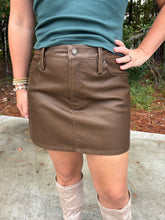 Load image into Gallery viewer, Stone Washed Pleather Mini Skirt