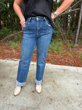 Load image into Gallery viewer, Bridge by Flying Monkey-High Rise Front Seam Cuffed Ankle Straight
