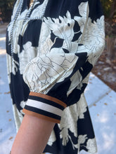 Load image into Gallery viewer, Floral print pullover mini dress with front tie closure