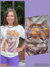 Load image into Gallery viewer, Boujee Tiger Top with Rhinestone Glasses