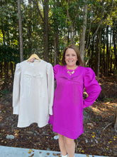 Load image into Gallery viewer, Textured Dress With Big Embroidered Bow