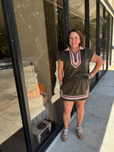 Load image into Gallery viewer, Solid cap sleeve top and skort set