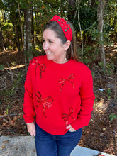 Load image into Gallery viewer, Long Sleeve Sequin Ribbon Sweater Top