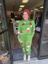 Load image into Gallery viewer, Sequin Christmas Stocking Loungewear Set